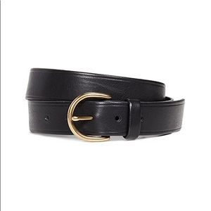 Brand new madewell black leather belt, gold buckle